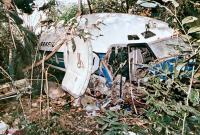 Varig Airlines passenger jet after crash landing in the Amazon jungle.