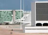 Dystopian architectural landscape of Brasília, capital of Brazil.