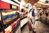 A Shoretrooper grabs a snack at the premiere of 'Rogue One: A Star Wars Story'.