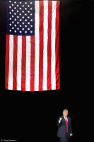 President Trump and the American flag.
