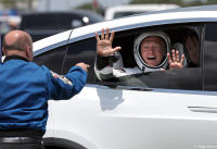 Crew Dragon Demo-2 astronaut Doug Hurley en route to the launch pad.