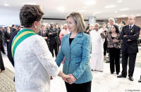 Secretary of State Clinton at President Rousseffs inaugural in Brazil.