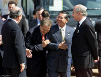 South American leaders share a light moment during regional summit meeting in Brasília.